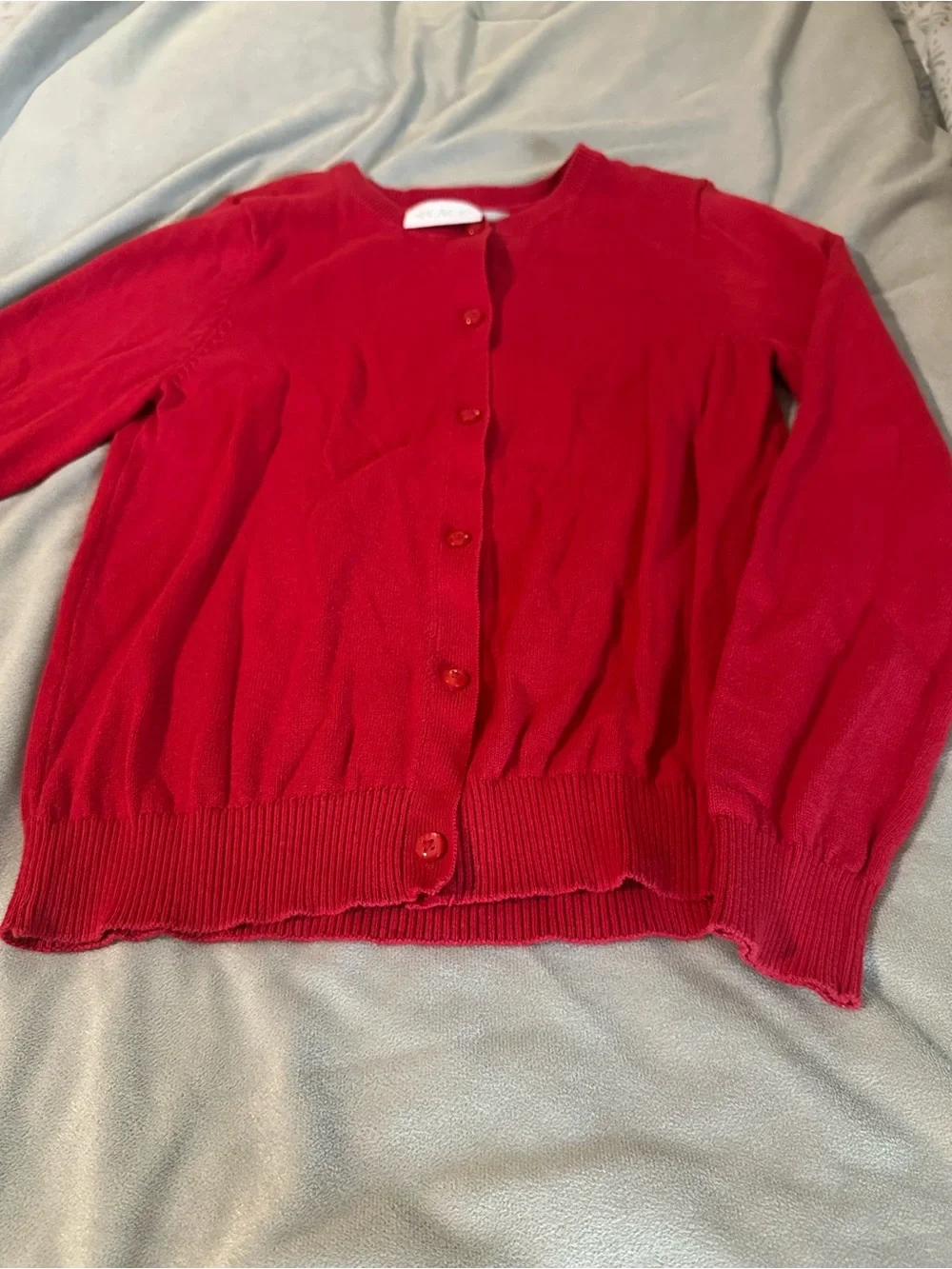 Children’s Place Red Girls Crewneck Button-Front Sweater